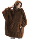 Oversized Warm Comfort Flannel Blanket with Sleeves