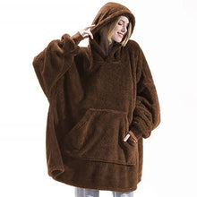 Load image into Gallery viewer, Oversized Warm Comfort Flannel Blanket with Sleeves
