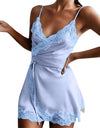 Silk Satin Lace Robe Nightdress