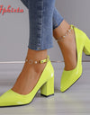 chunk heel pumps
