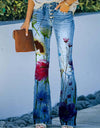 Casual Wide Leg Design Jeans