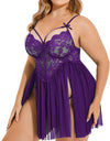 Plus Size Lace Set Chemise Nightgown