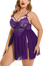 Load image into Gallery viewer, Plus Size Lace Set Chemise Nightgown
