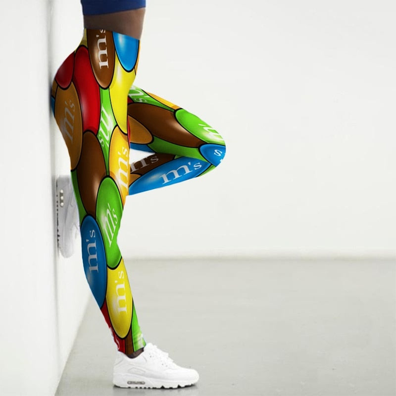 High Waist 3D Cartoon Printed Gym Yoga Leggings