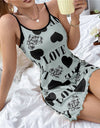 Heart/Love Print V Neck Sexy Nightgown