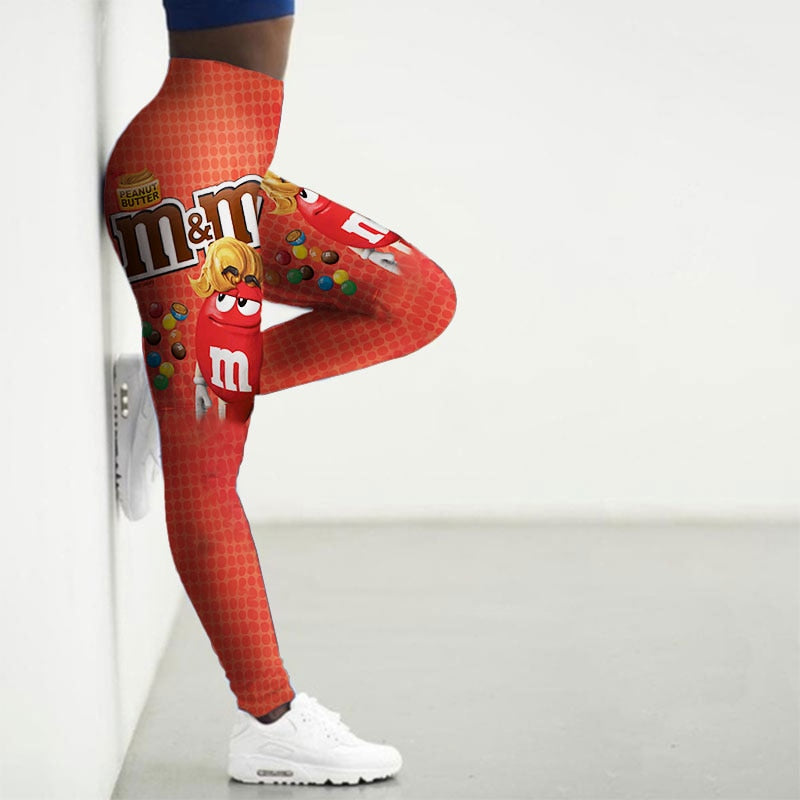 High Waist 3D Cartoon Printed Gym Yoga Leggings