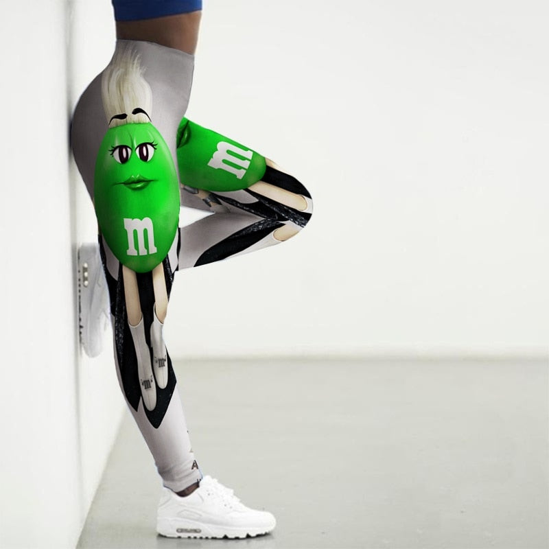 High Waist 3D Cartoon Printed Gym Yoga Leggings