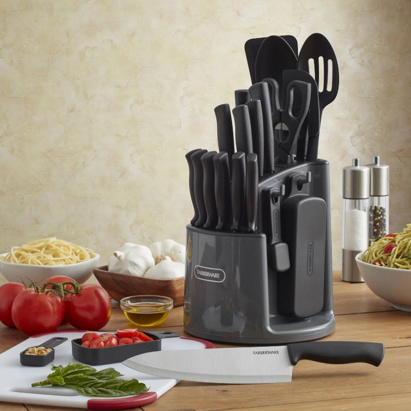 Classic 30-piece Rotating Cutlery Knife Set with Block