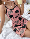 Heart/Love Print V Neck Sexy Nightgown
