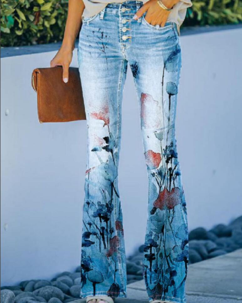 Casual Wide Leg Design Jeans