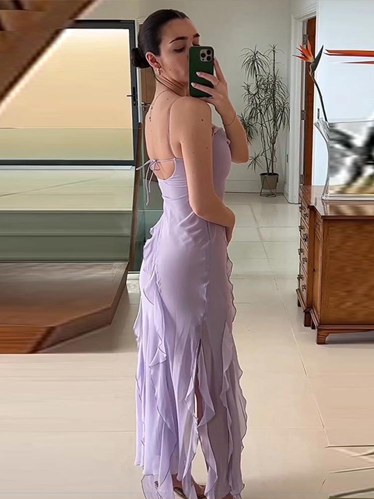 Backless Split Camisole Summer Sundress