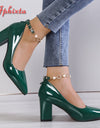 chunk heel pumps