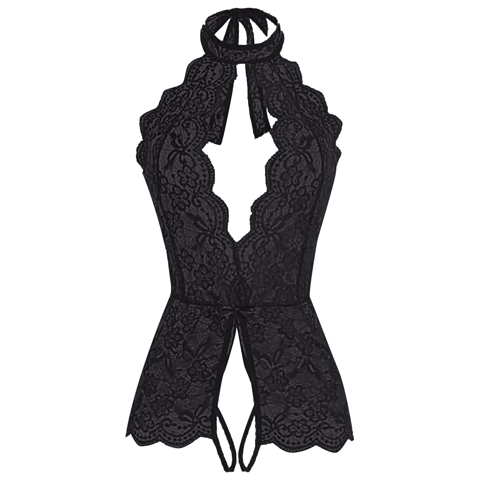 Plus Size Sexy Lace Backless Bodysuit
