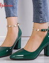chunk heel pumps