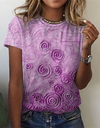 O Neck Leopard Print Short Sleeve Pullover T Shirt