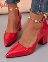 chunk heel pumps