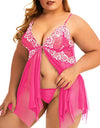 Plus Size Lace Set Chemise Nightgown