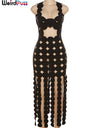 Sleeveless Hollow Coquette See Through Dress