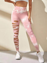 Load image into Gallery viewer, High Waist Tie Dye Hollow Out Sports/Gym Leggings
