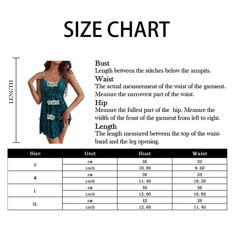 Floral Lace V-neck Strap Night Dress