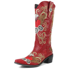 Load image into Gallery viewer, Mid Calf Western Cowgirl/cowboy Women Boots
