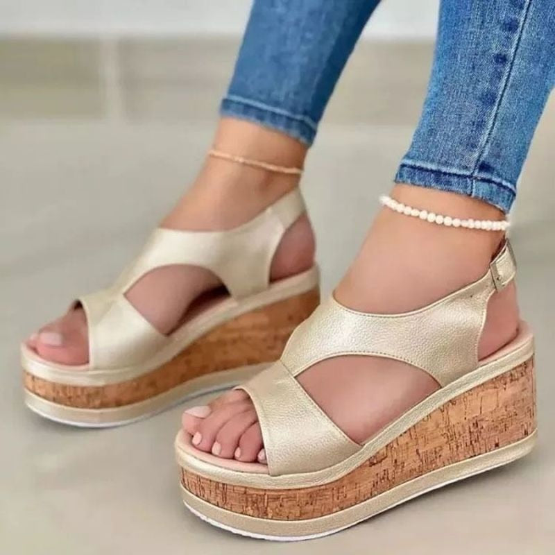 Thick Bottom Wedge Open Toe Sandals