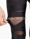 Sexy See-Through Stripe Cross Tie Up Nine Point Bandage Leggings