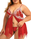 Plus Size Lace Set Chemise Nightgown
