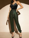 Butterfly Embroidery Sleeveless Spaghetti Strap Crop Top