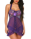 Transparent Lace Floral Sleepwear Nightie