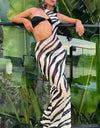 Transparent Zebra Print Beach Dress