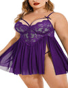 Plus Size Lace Set Chemise Nightgown
