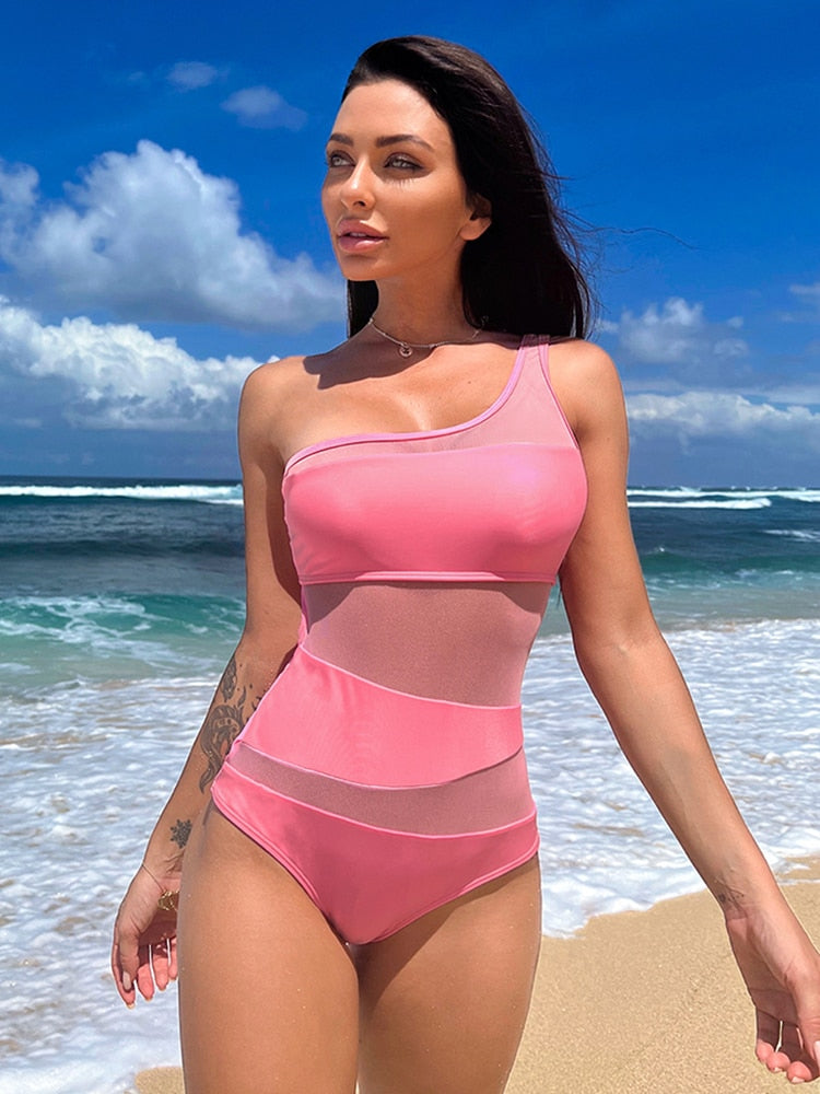Sexy One Shoulder One Piece Swimsuit
