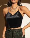 Butterfly Embroidery Sleeveless Spaghetti Strap Crop Top