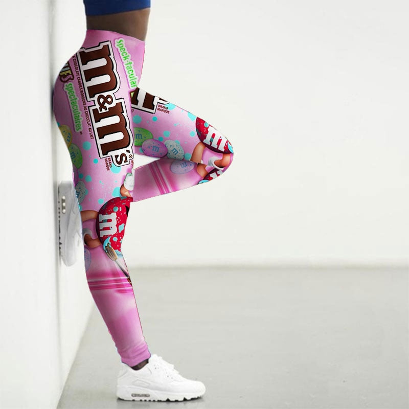 High Waist 3D Cartoon Printed Gym Yoga Leggings