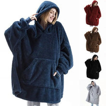 Load image into Gallery viewer, Oversized Warm Comfort Flannel Blanket with Sleeves
