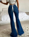 high Waist Butt-lifting Ripped Flared Pants