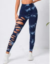 High Waist Tie Dye Hollow Out Sports/Gym Leggings