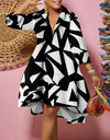 Fashion Print Loose Camouflage Irregular Dress