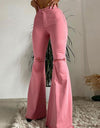 high Waist Butt-lifting Ripped Flared Pants
