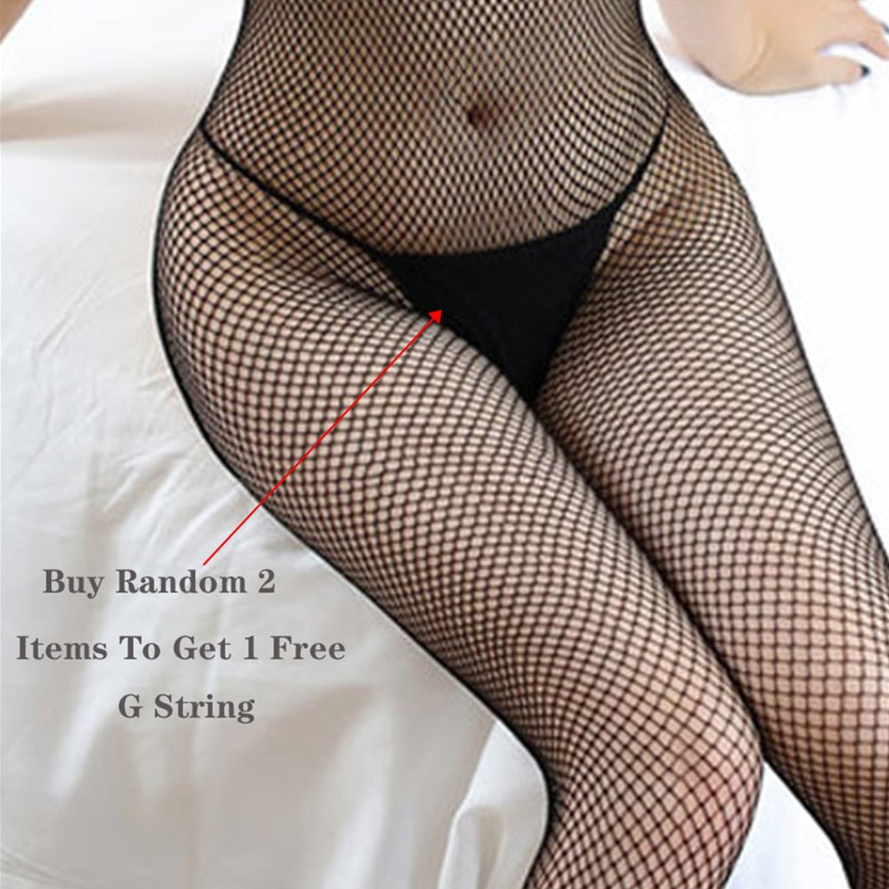 Plus Size Erotic Fishnet Sexy Lace Transparent Bodysuit