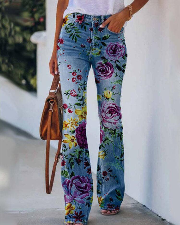 Casual Wide Leg Design Jeans