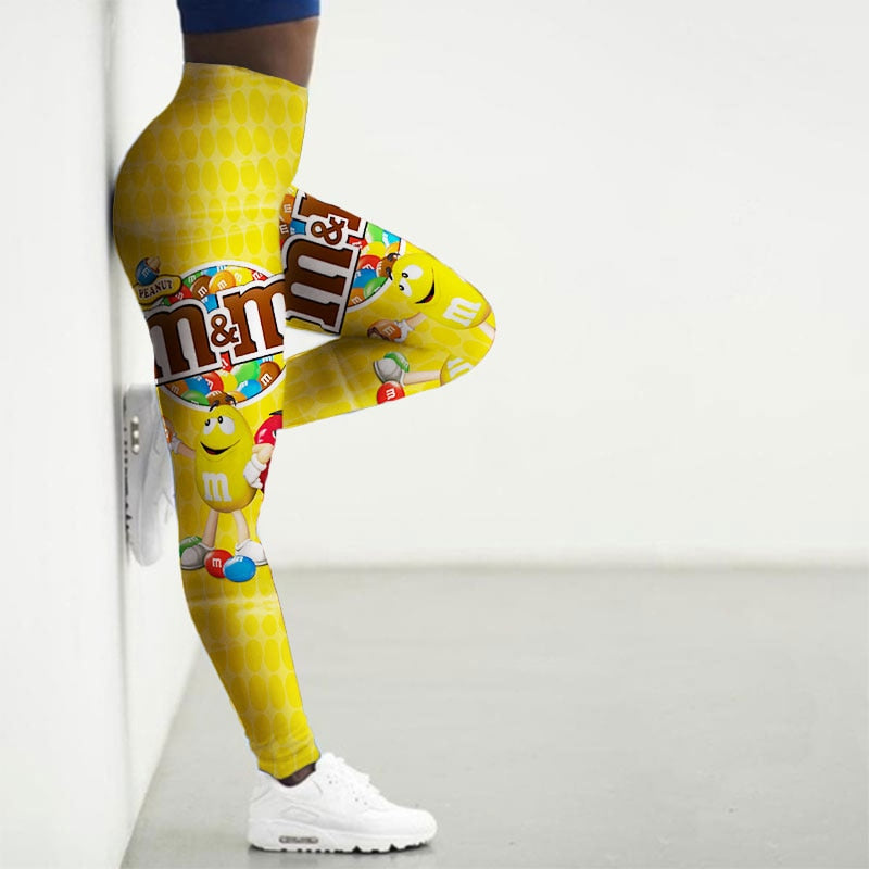 High Waist 3D Cartoon Printed Gym Yoga Leggings