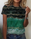 O Neck Leopard Print Short Sleeve Pullover T Shirt
