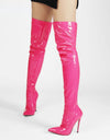 Over Knee Patent Leather High heel Long Zipper Boots
