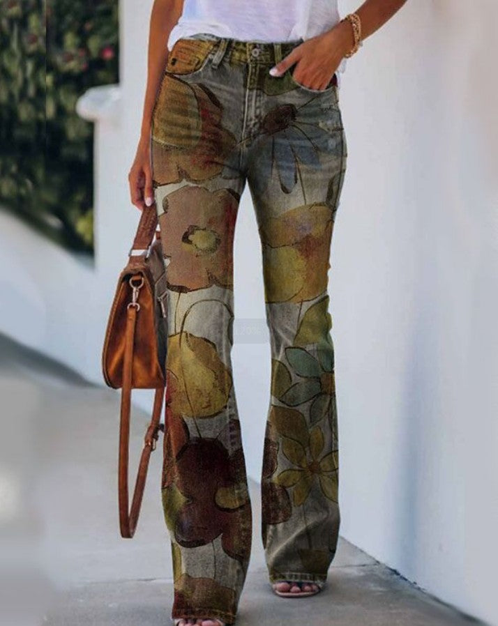 Casual Wide Leg Design Jeans
