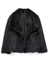 Faux Fur Coat Long Sleeve Front Snap-button Thick Coat