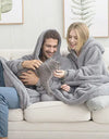 Oversized Warm Comfort Flannel Blanket with Sleeves