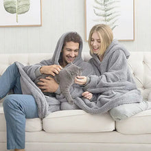 Load image into Gallery viewer, Oversized Warm Comfort Flannel Blanket with Sleeves
