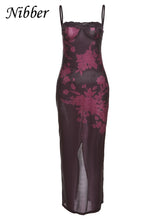 Cargar imagen en el visor de la galería, Sexy Elegant Floral Print Strap Maxi Dress
